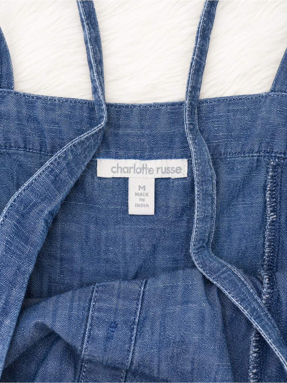 Charlotte Russe Chambray Denim Button Front Dress Medium | Cottagecore Y2K - Picture 2 of 3